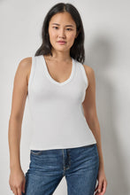 Load image into Gallery viewer, Lilla P  - V-Neck Tank - White