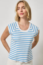 Load image into Gallery viewer, Lilla P - Ribbed Stripe S/S Tee - Regatta Stripe