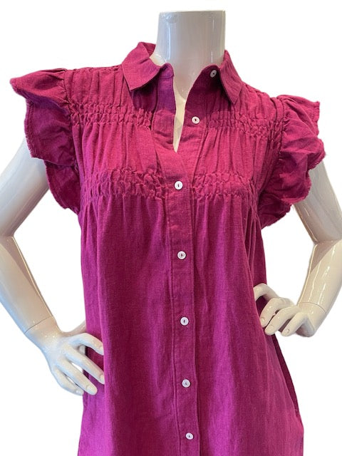 Melissa Nepton - Sunset Smocked Dress - Deep Violet