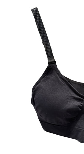 Strap-Its - Onyx Crystals on Black Bra