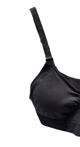 Strap-Its - Onyx Crystals on Black Bra