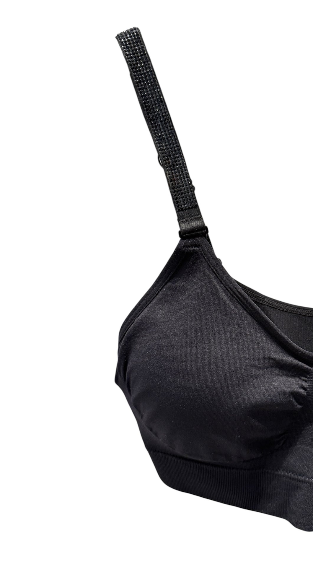 Strap-Its - Onyx Crystals on Black Bra