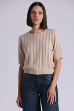 Load image into Gallery viewer, Minnie Rose - Sparkle Short Sleeve Crew - Brown Sugar