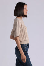 Load image into Gallery viewer, Minnie Rose - Sparkle Short Sleeve Crew - Brown Sugar