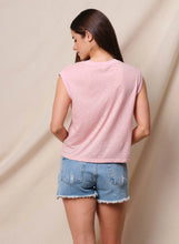 Load image into Gallery viewer, Sundry Je T&#39;aime Cropped Muscle Tee  - Iconic Pink