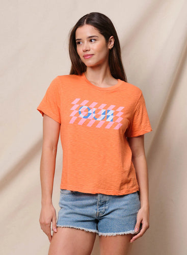 Sundry Oui Crew Tee Tee - Blaze Orange