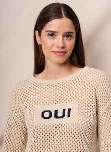 Sundry - Mesh Long Sleeve Sweater Oui - Taupe