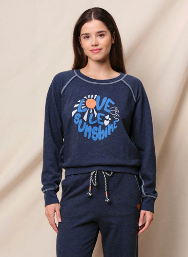 Sundry Sunshine Raglan Sweatshirt - Deep Navy
