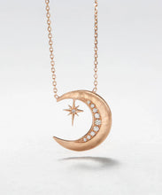 Load image into Gallery viewer, Sirciam Starry Moon Necklace - Rose Gold