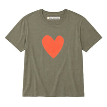 Load image into Gallery viewer, Kerri Rosenthal - Suke Imperfect Heart Tee - Army Green/Tomato