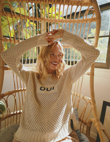 Sundry - Mesh Long Sleeve Sweater Oui - Taupe