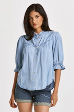 Load image into Gallery viewer, Dear John - Janella Button Front Top - Perfect Blue