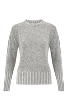 Load image into Gallery viewer, Windsor &amp; White - Plaited Trim Cashmere Crew Neck Sweater - Mid Grey
