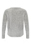 Windsor & White - Plaited Trim Cashmere Crew Neck Sweater - Mid Grey