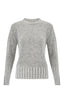 Windsor & White - Plaited Trim Cashmere Crew Neck Sweater - Mid Grey