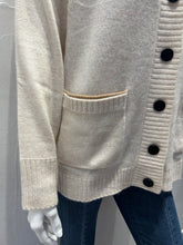 Load image into Gallery viewer, Brodie- Western Love Cashmere Cardi - Antique White/Camel