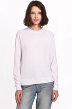 Load image into Gallery viewer, Minnie Rose - Cotton/Cashmere Distressed Crew Sweater - White