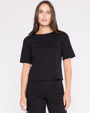 Load image into Gallery viewer, Ripley Rader - Ponte Knit Short Sleeve Top Extended - Black