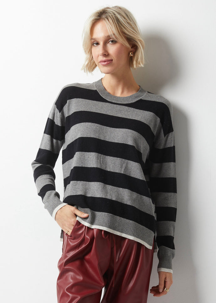 Zaket & Plover - Essential Stripe Crew - Pewter