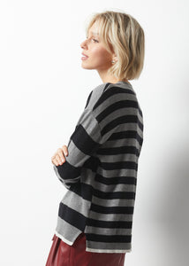 Zaket & Plover - Essential Stripe Crew - Pewter