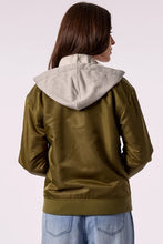 Load image into Gallery viewer, Blue Revival - Bailey Bomber With Hoodie - Olive
