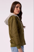 Load image into Gallery viewer, Blue Revival - Bailey Bomber With Hoodie - Olive