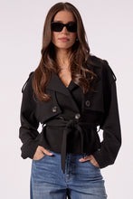 Load image into Gallery viewer, Blue Revival - Charli Cropped Trench - Black