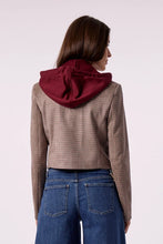 Load image into Gallery viewer, Blue Revival - Skye Cropped Blazer With Removable Hoodie - Houndstooth