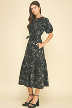 Load image into Gallery viewer, Pinch - Floral Print Tiered Midi Dress - Black