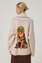 Load image into Gallery viewer, Flat White - Whipstitch Cardigan Sunny Pup Tan