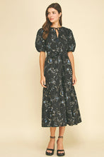 Load image into Gallery viewer, Pinch - Floral Print Tiered Midi Dress - Black