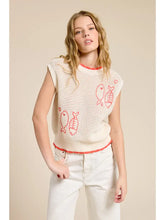 Load image into Gallery viewer, Flat White - Seaside Fish Embroidery - Cream/Orange