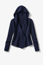 Load image into Gallery viewer, Minnie Rose - Cotton Shaker Hooded Flyaway Cardi - Navy
