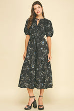 Load image into Gallery viewer, Pinch - Floral Print Tiered Midi Dress - Black