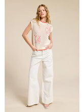 Load image into Gallery viewer, Flat White - Seaside Fish Embroidery - Cream/Orange