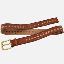 Load image into Gallery viewer, Faye | Studded Vintage Leather Belt-Cognac
