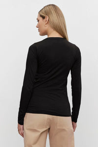 Velvet - Zofina Long Sleeve Crew Neck Tee - Black