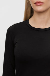 Velvet - Zofina Long Sleeve Crew Neck Tee - Black