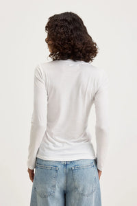 Velvet - Zofina Long Sleeve Crew Neck Tee - White