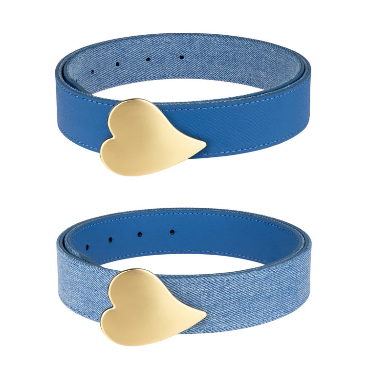 MB Styles - Heart Belt - Light Denim Reversible