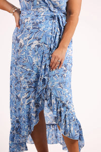 Sea Lustre - Havana Maxi Wrap Dress - Blue Grass