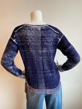 Load image into Gallery viewer, Blanc Noir - Huntress V-Neck Boyfriend Sweater - Naval Blue