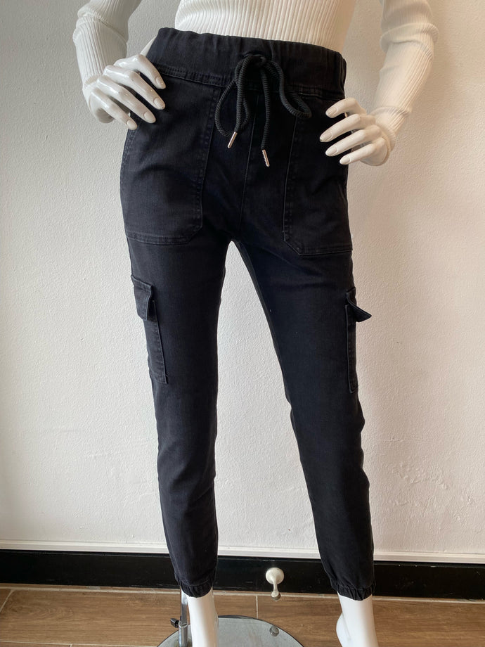 Flog - Gaya Cargo Pant - Black Denim