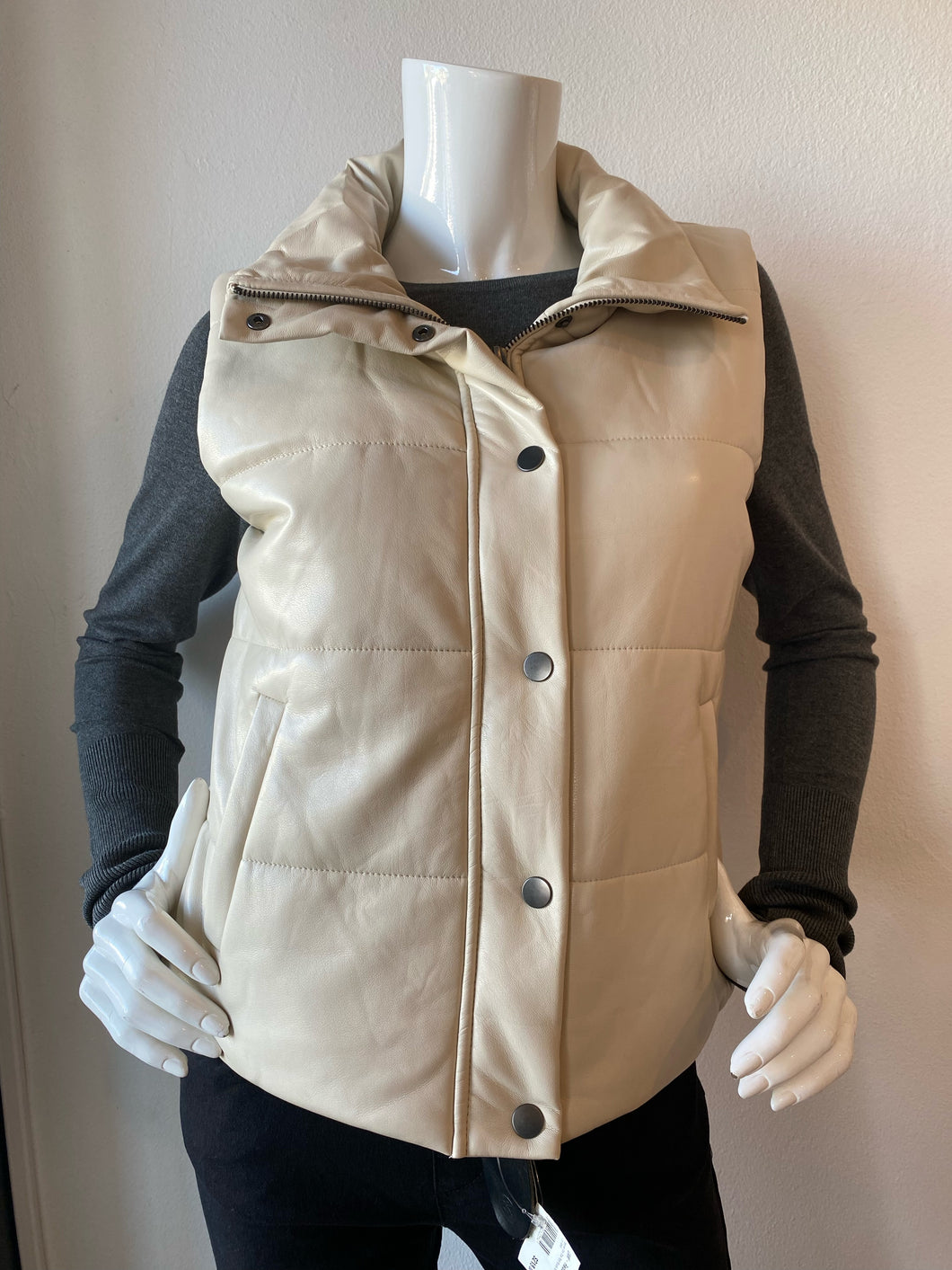 J Society - Vegan Puffer Vest - Cream
