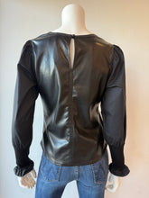 Load image into Gallery viewer, Melissa Nepton - Audrey Vegan Leather Top - Black