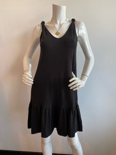 Lilla P - Knotted Peplum Dress - Black