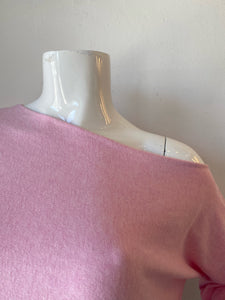 Minnie Rose - Cotton Cashmere Off Shoulder Top - Sweet Blush