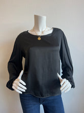 Load image into Gallery viewer, Suzy D - Long Sleeve Satin Blouse - Black