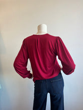 Load image into Gallery viewer, Veronica M - Smocked Cupro Surplice Top - Cabernet