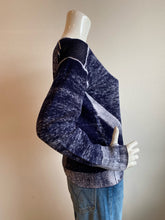 Load image into Gallery viewer, Blanc Noir - Huntress V-Neck Boyfriend Sweater - Naval Blue